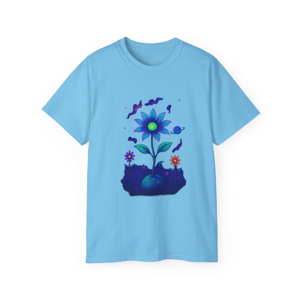 Colorful Floral Artwork Unisex Ultra Cotton Tee, Nature Design Shirt, Eco-Friendly Fashion Top, Cute Gift for Garden Lovers, Everyday Wear
