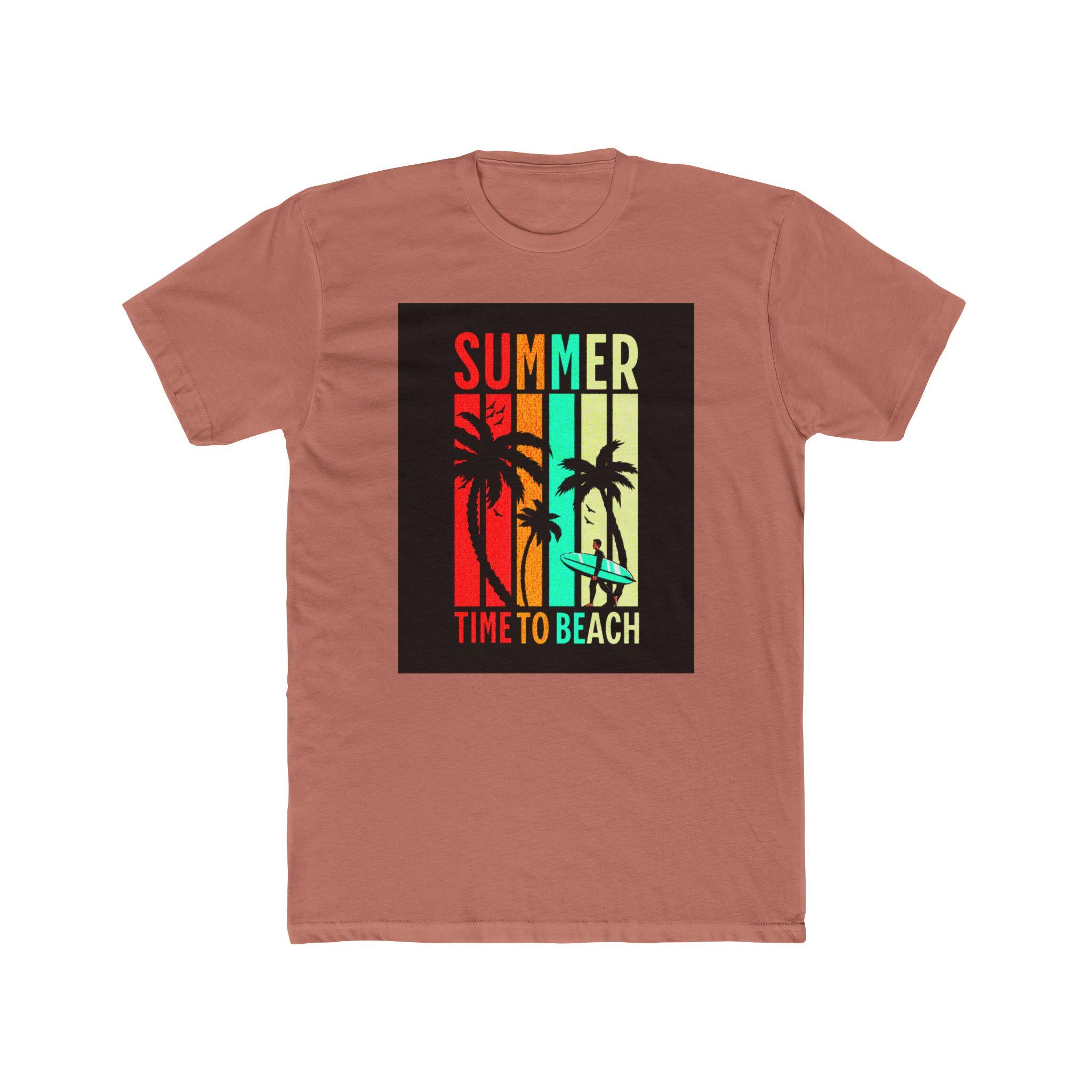 Summer Vibes Unisex Cotton Crew Tee | Beach Shirt, Vacation T-Shirt, Gift for Surfing Lovers, Casual Summer Wear, Relaxed Fit Tee