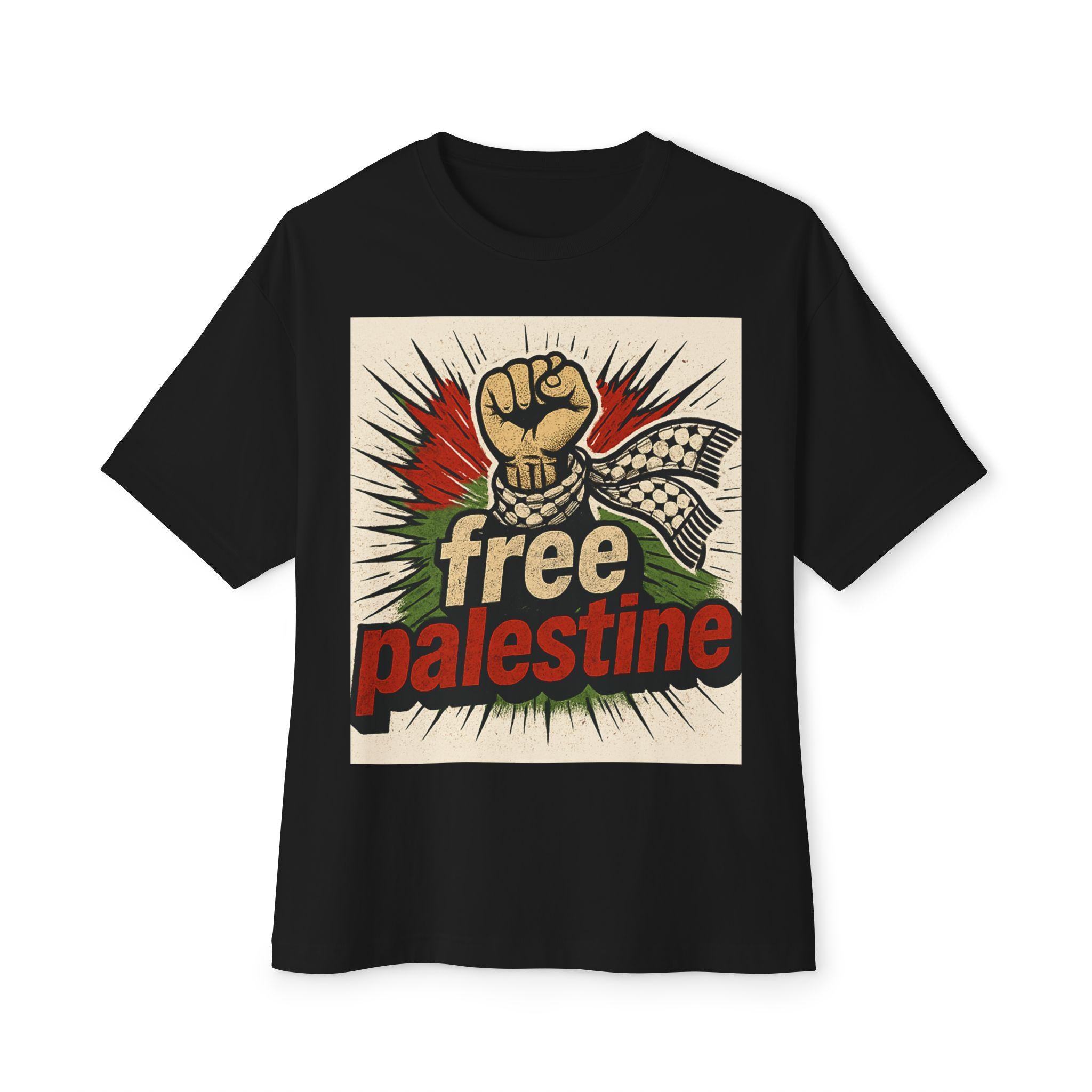 Unisex Oversized Boxy Tee with 'Free Palestine' Design - Statement Tee, Casual Wear, Activism Apparel, Gift for Supporters, Cultural [...]