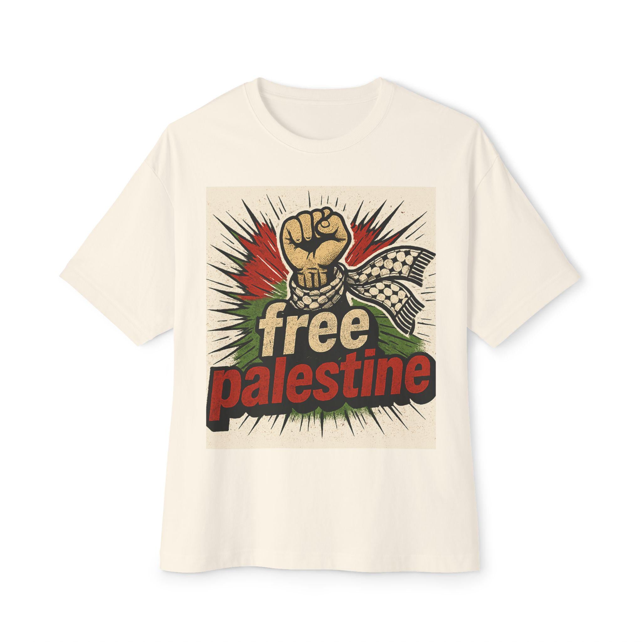 Unisex Oversized Boxy Tee with 'Free Palestine' Design - Statement Tee, Casual Wear, Activism Apparel, Gift for Supporters, Cultural [...]