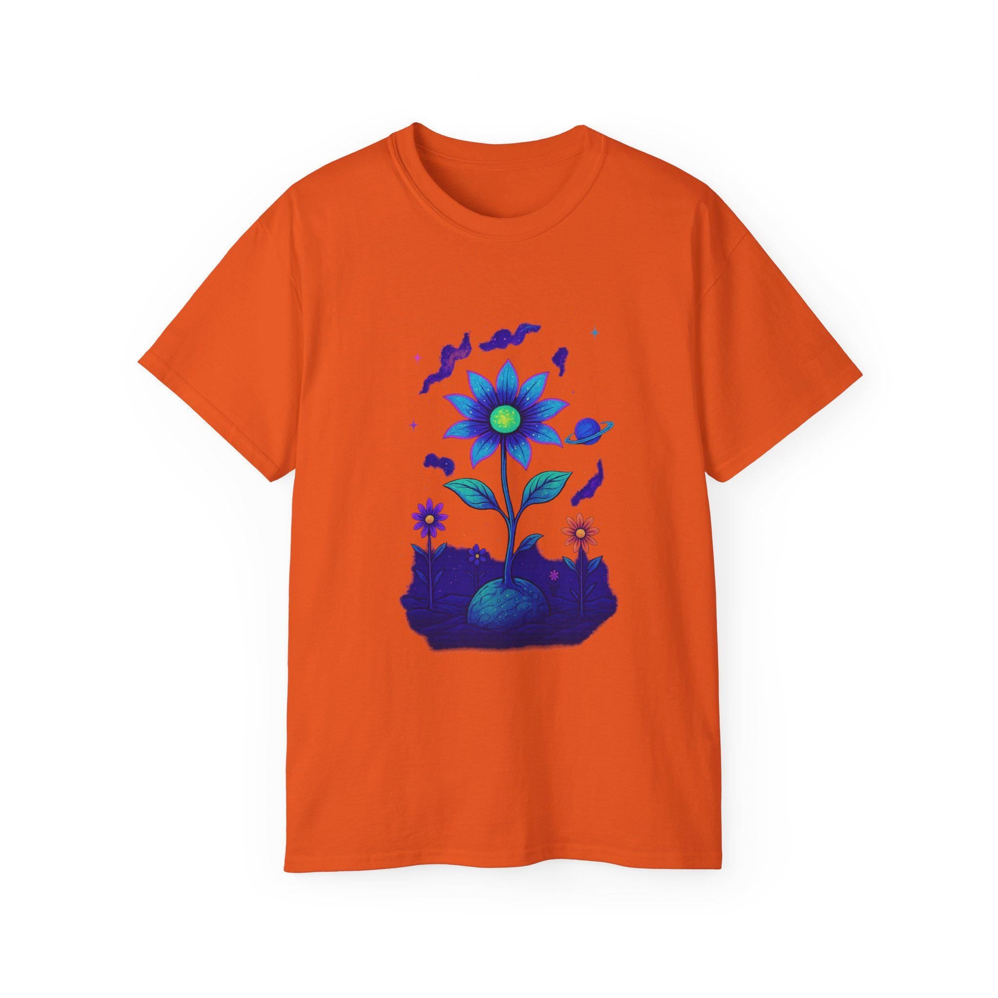Colorful Floral Artwork Unisex Ultra Cotton Tee, Nature Design Shirt, Eco-Friendly Fashion Top, Cute Gift for Garden Lovers, Everyday Wear