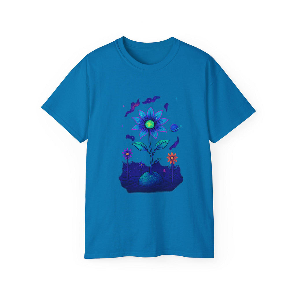 Colorful Floral Artwork Unisex Ultra Cotton Tee, Nature Design Shirt, Eco-Friendly Fashion Top, Cute Gift for Garden Lovers, Everyday Wear
