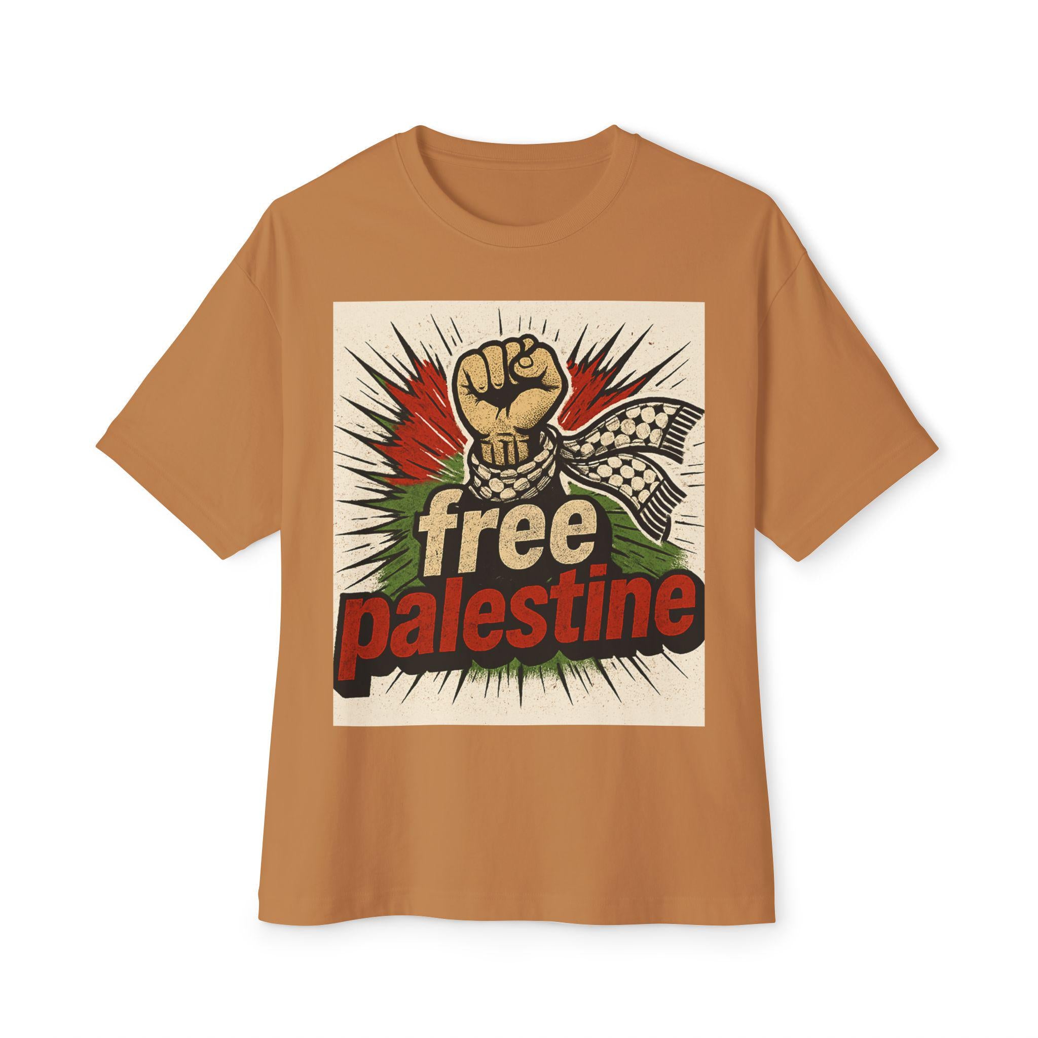 Unisex Oversized Boxy Tee with 'Free Palestine' Design - Statement Tee, Casual Wear, Activism Apparel, Gift for Supporters, Cultural [...]
