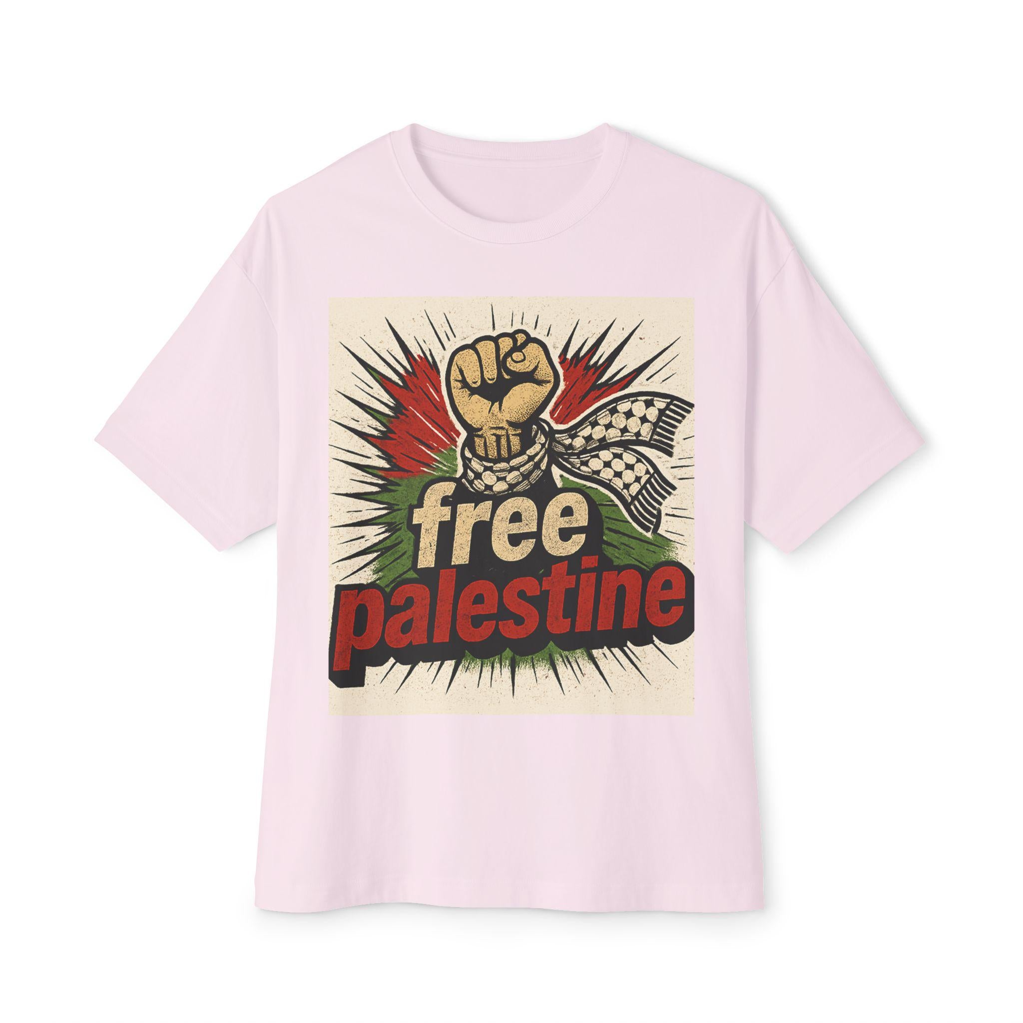 Unisex Oversized Boxy Tee with 'Free Palestine' Design - Statement Tee, Casual Wear, Activism Apparel, Gift for Supporters, Cultural [...]