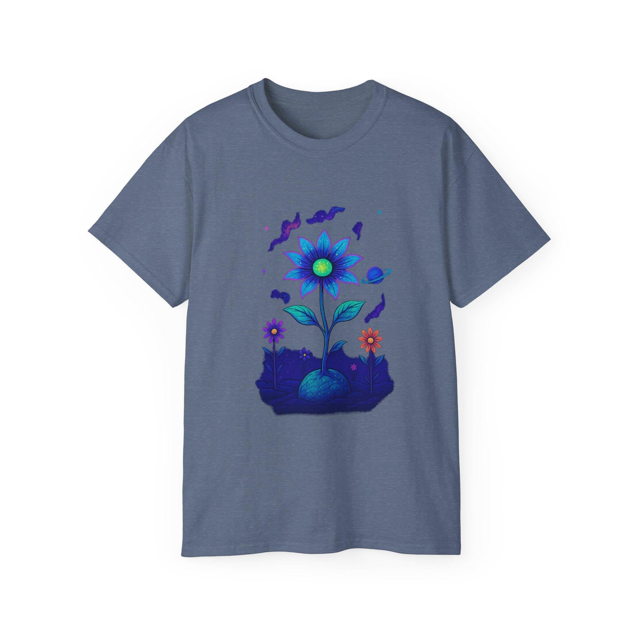 Colorful Floral Artwork Unisex Ultra Cotton Tee, Nature Design Shirt, Eco-Friendly Fashion Top, Cute Gift for Garden Lovers, Everyday Wear