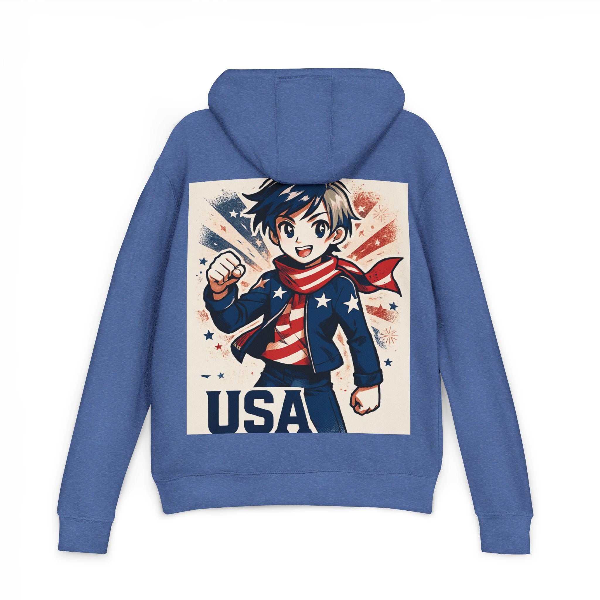 Patriotic Unisex Hoodie - USA Inspired Graphic Hoodie, Casual Wear, Independence Day, Fourth of July, Gift for Teens