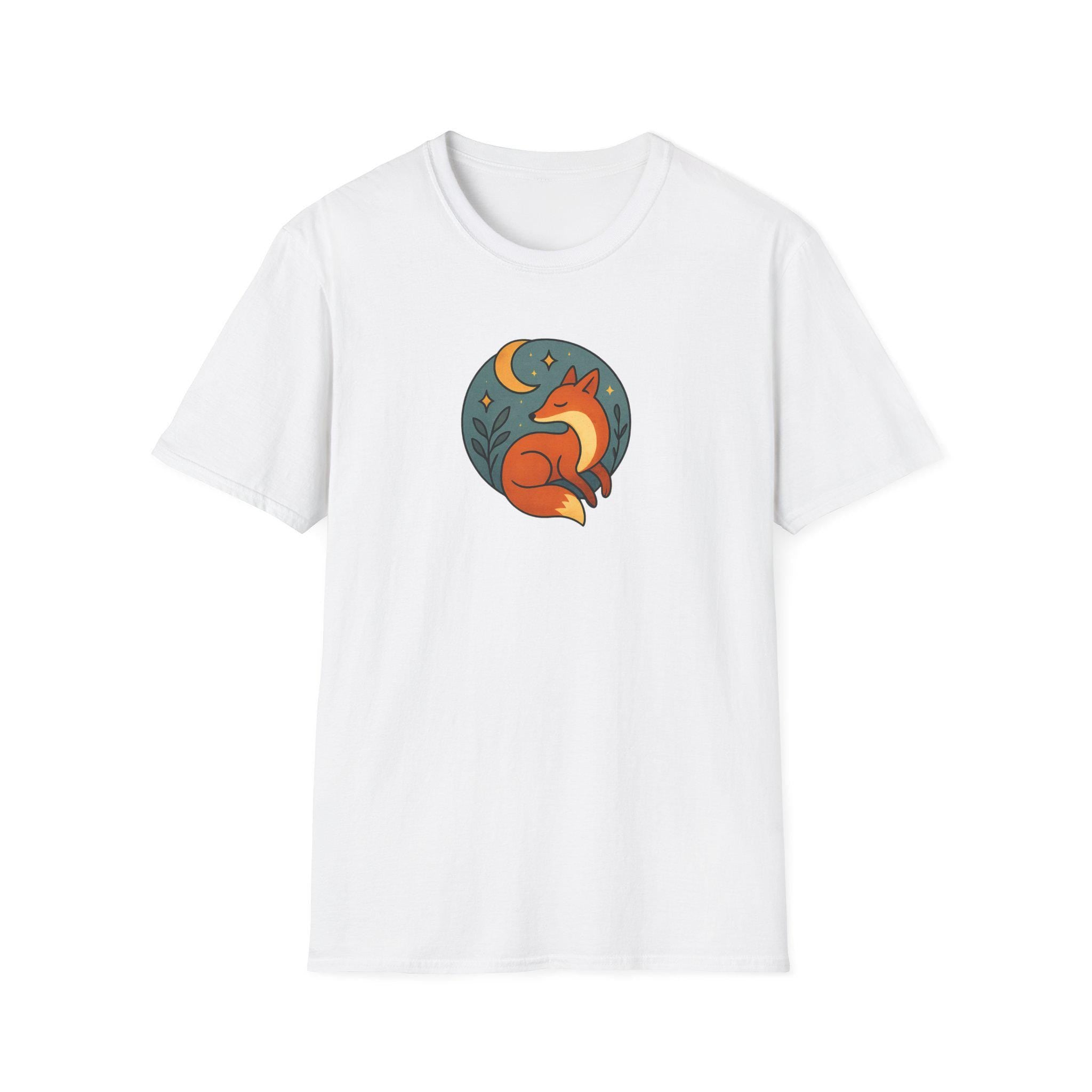 Whimsical Fox Softstyle T-Shirt for Nature Lovers, Casual Wear, Gift for Her, Animal Lover Tee, Eco-Friendly Apparel