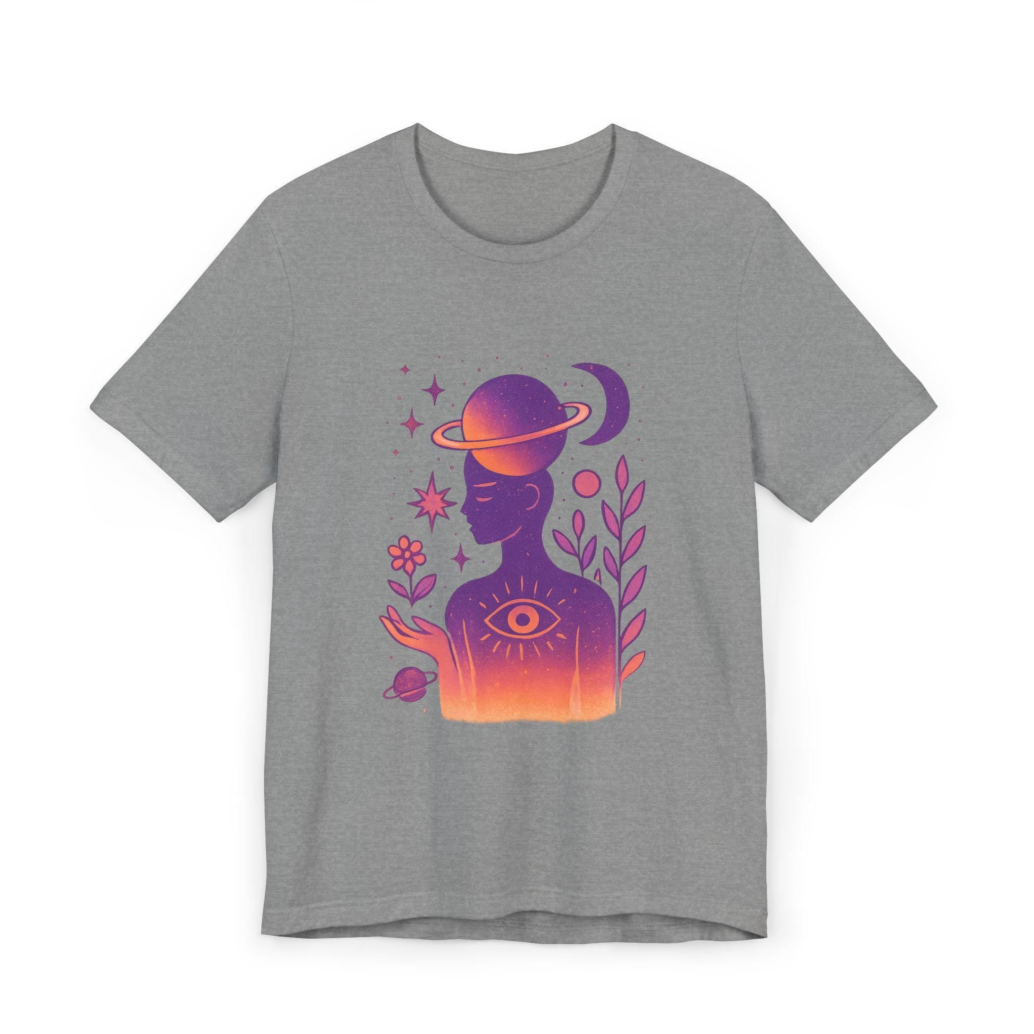 Celestial Unisex Jersey T-Shirt, Astrology Tee, Spiritual Fashion, Gifts for Her, Cosmic Art Shirt, Meditation Wear
