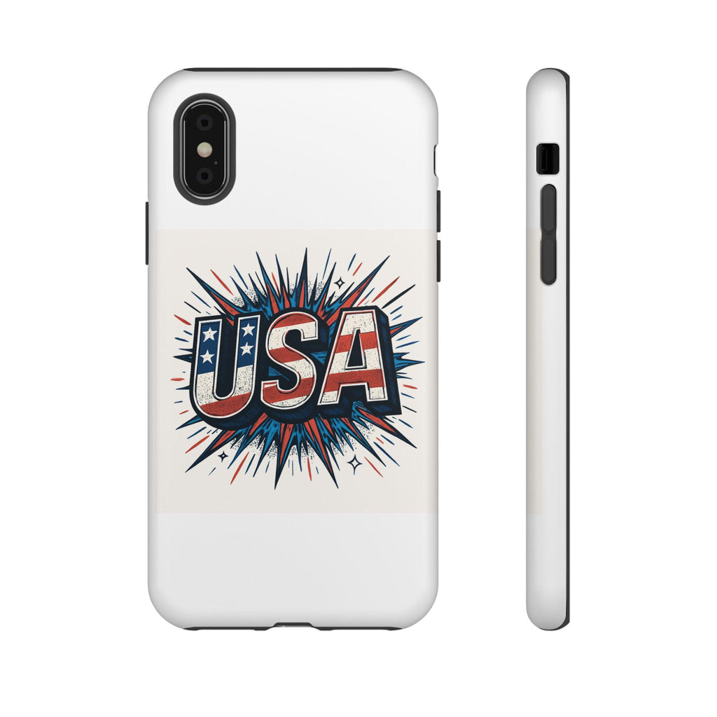 USA Patriotic Phone Case, Tough Phone Cover, Independence Day Gift, American Pride Accessory, USA Flag Case