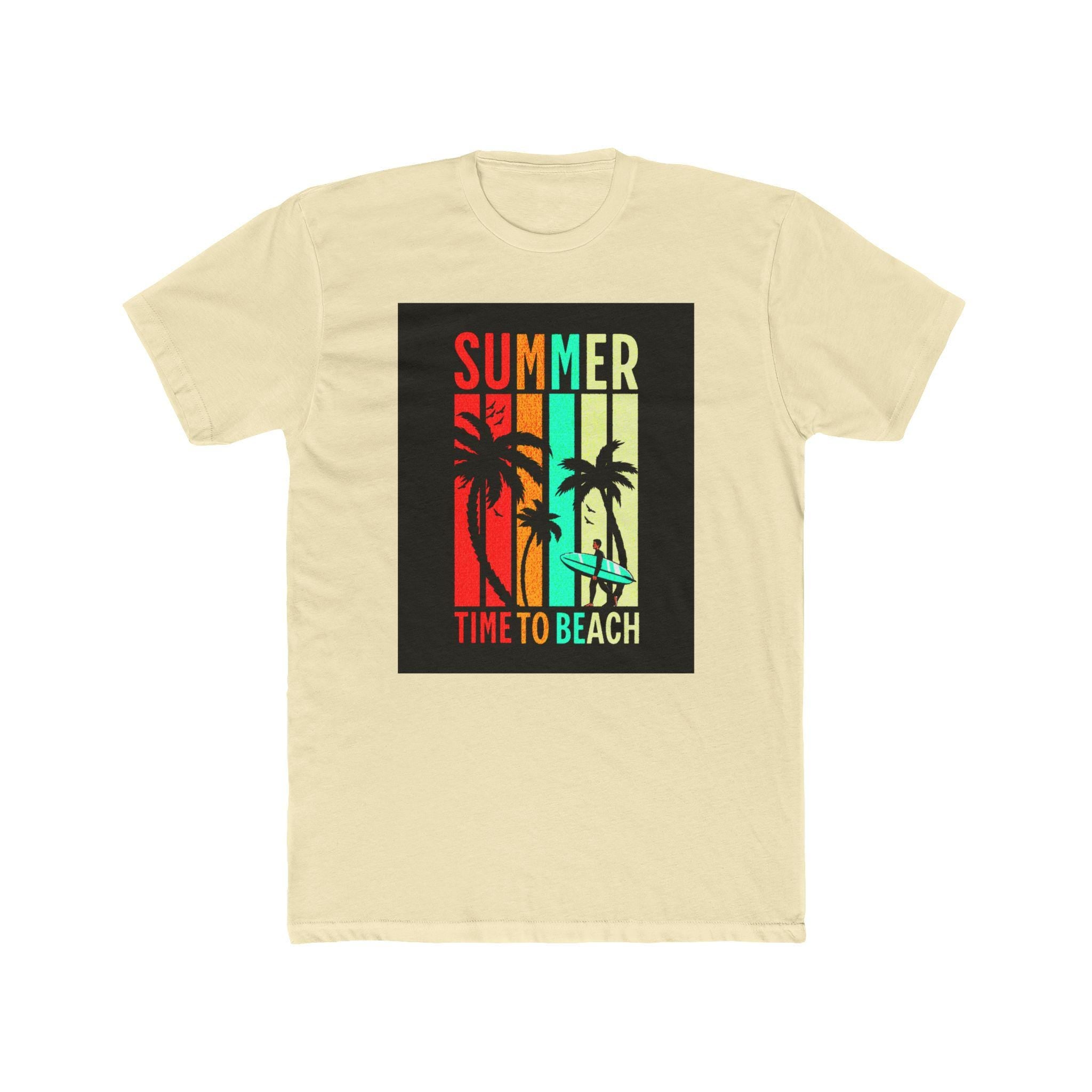 Summer Vibes Unisex Cotton Crew Tee | Beach Shirt, Vacation T-Shirt, Gift for Surfing Lovers, Casual Summer Wear, Relaxed Fit Tee