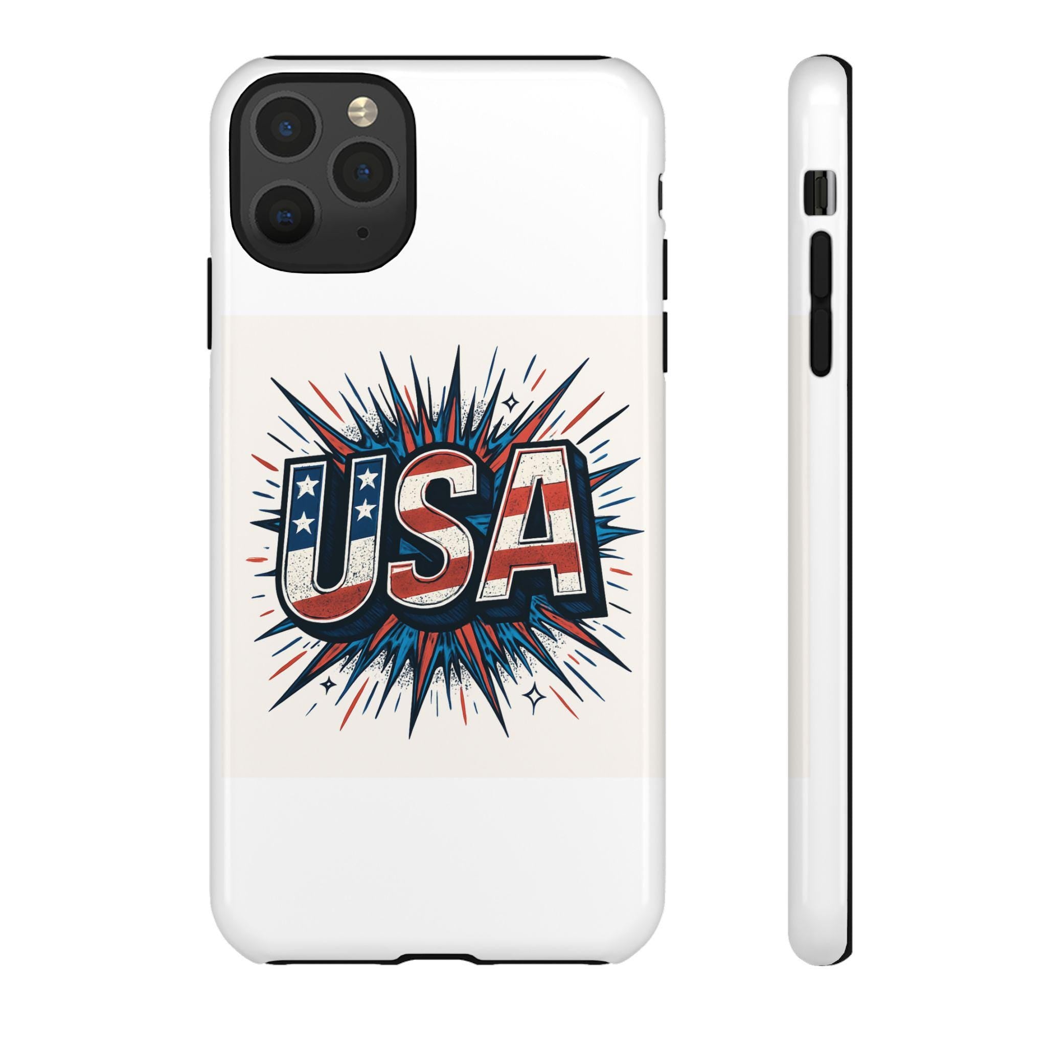 USA Patriotic Phone Case, Tough Phone Cover, Independence Day Gift, American Pride Accessory, USA Flag Case