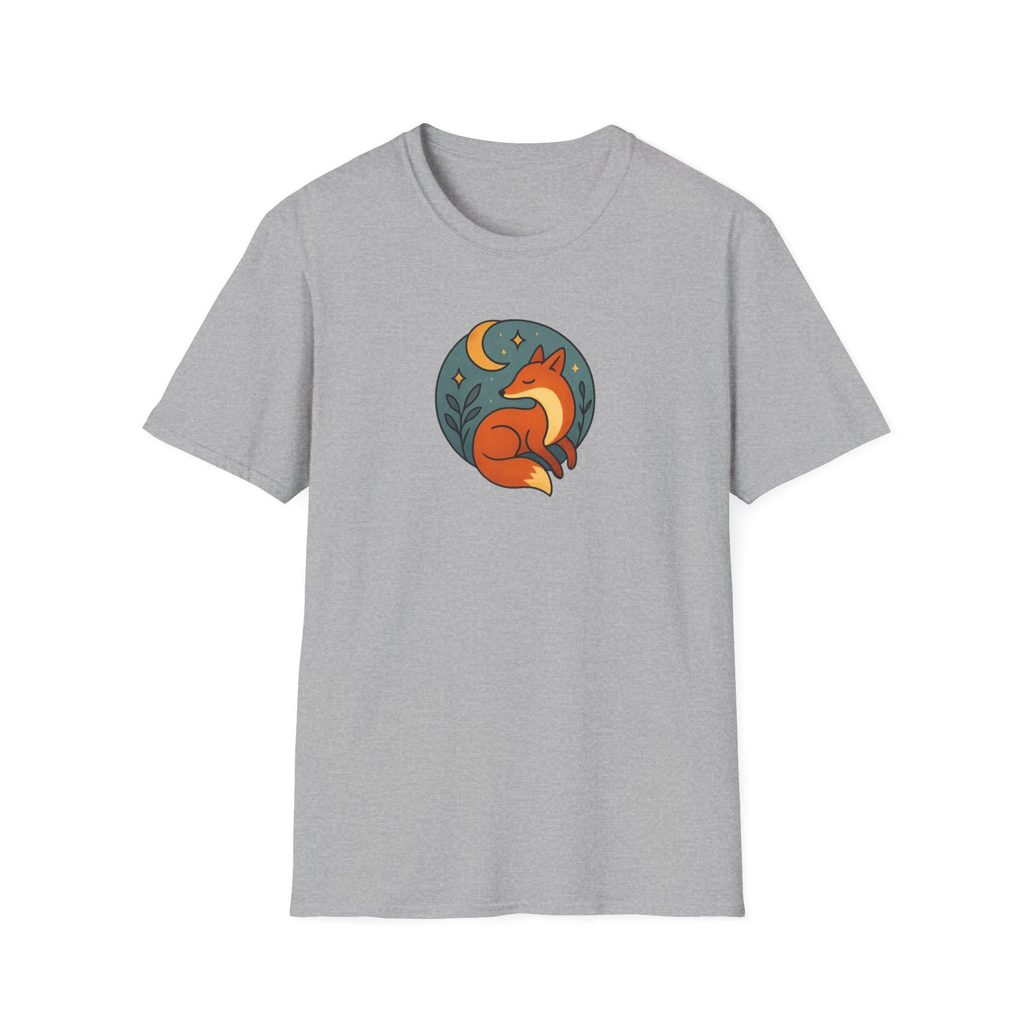 Whimsical Fox Softstyle T-Shirt for Nature Lovers, Casual Wear, Gift for Her, Animal Lover Tee, Eco-Friendly Apparel