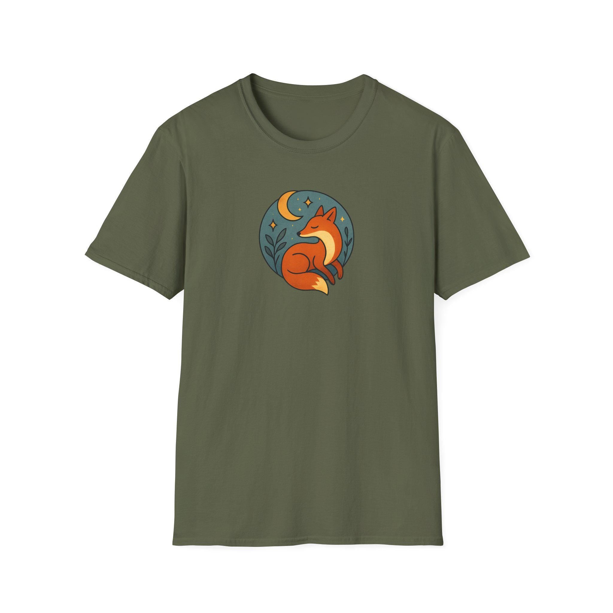 Whimsical Fox Softstyle T-Shirt for Nature Lovers, Casual Wear, Gift for Her, Animal Lover Tee, Eco-Friendly Apparel