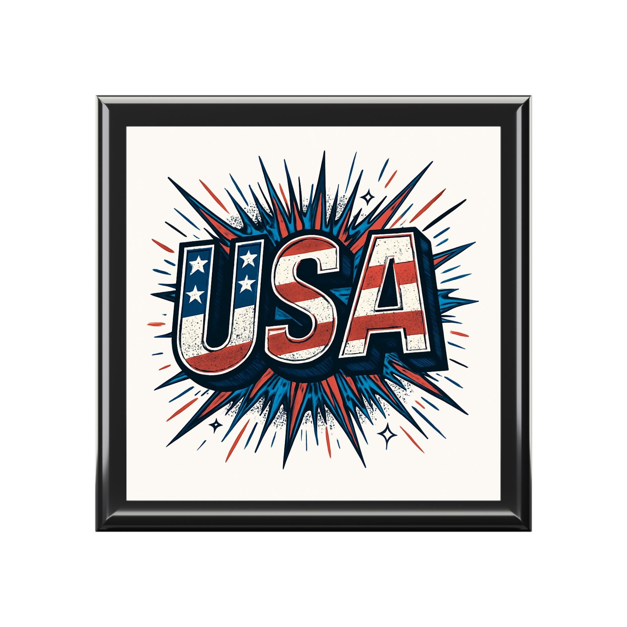 Patriotic Jewelry Box, USA Box for Keepsakes, Gift for July 4th, Memorial Day, Independence Day, Organizer for Jewelry