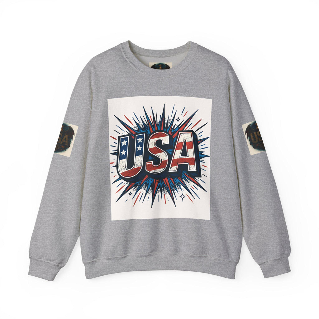 Patriotic Cartoon Sweatshirt for Kids and Adults | USA Crewneck, Perfect for 4th of July & Memorial Day, Trendy Fashion, Gift Idea