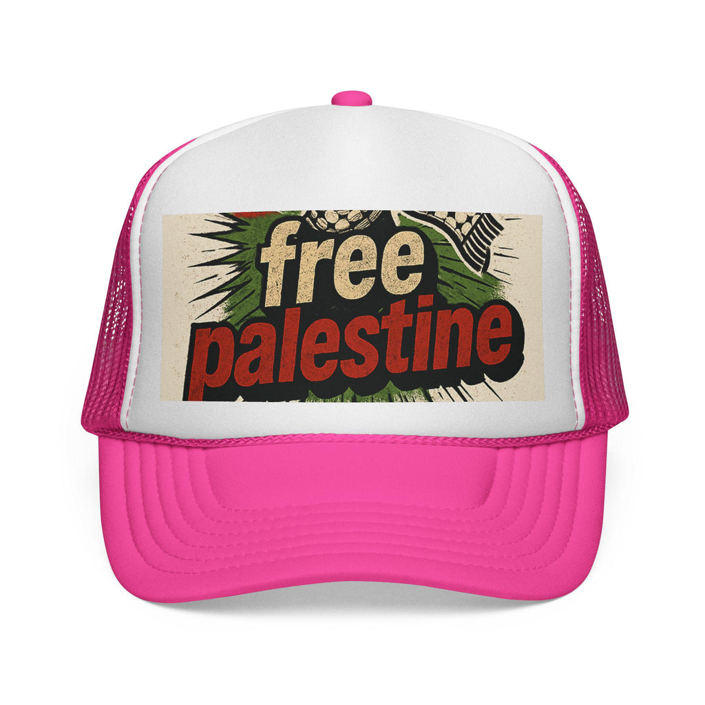 Patriotic Trucker Cap: Free Palestine, Adjustable Hat, Summer Accessory, Festival Gear, Statement Headwear