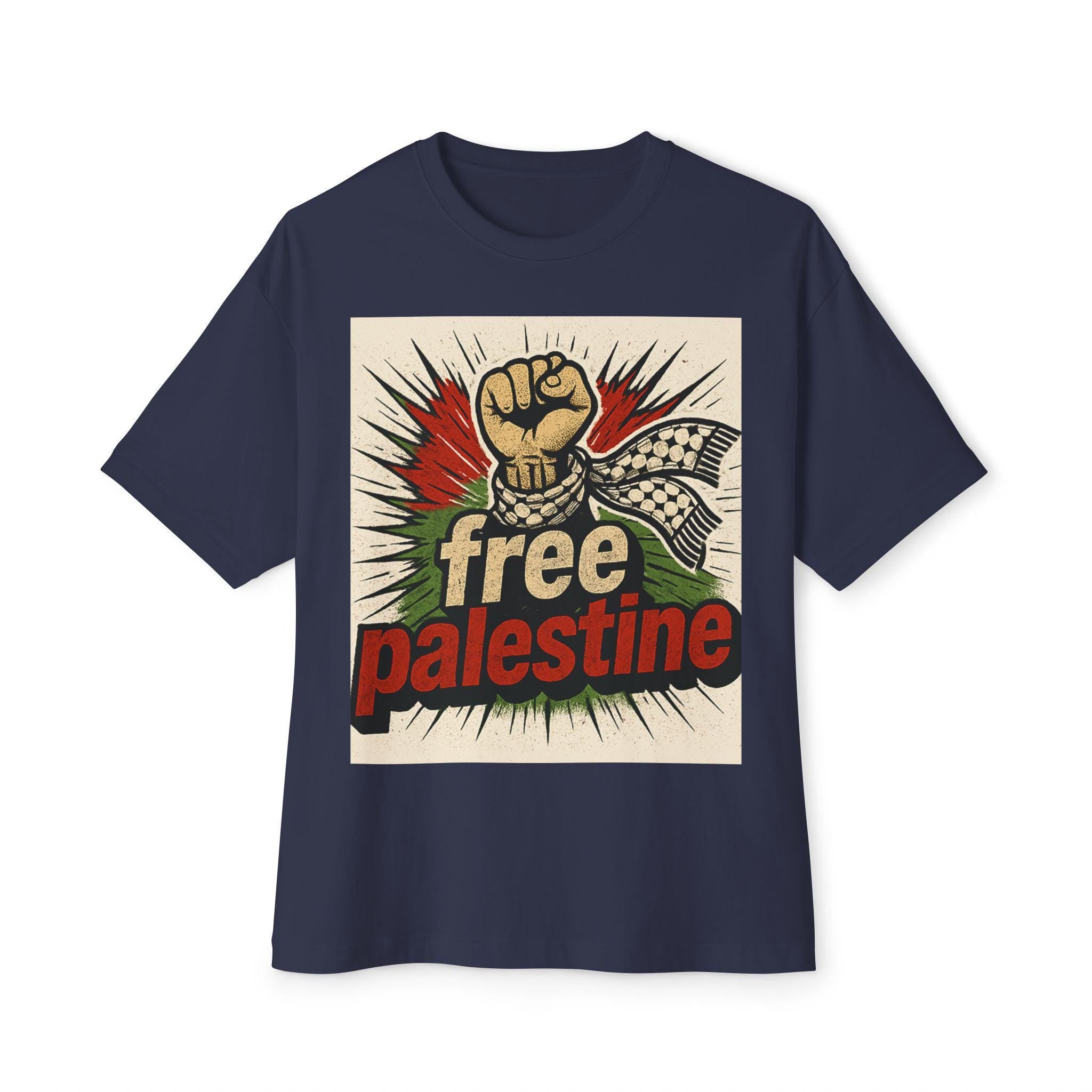 Unisex Oversized Boxy Tee with 'Free Palestine' Design - Statement Tee, Casual Wear, Activism Apparel, Gift for Supporters, Cultural [...]