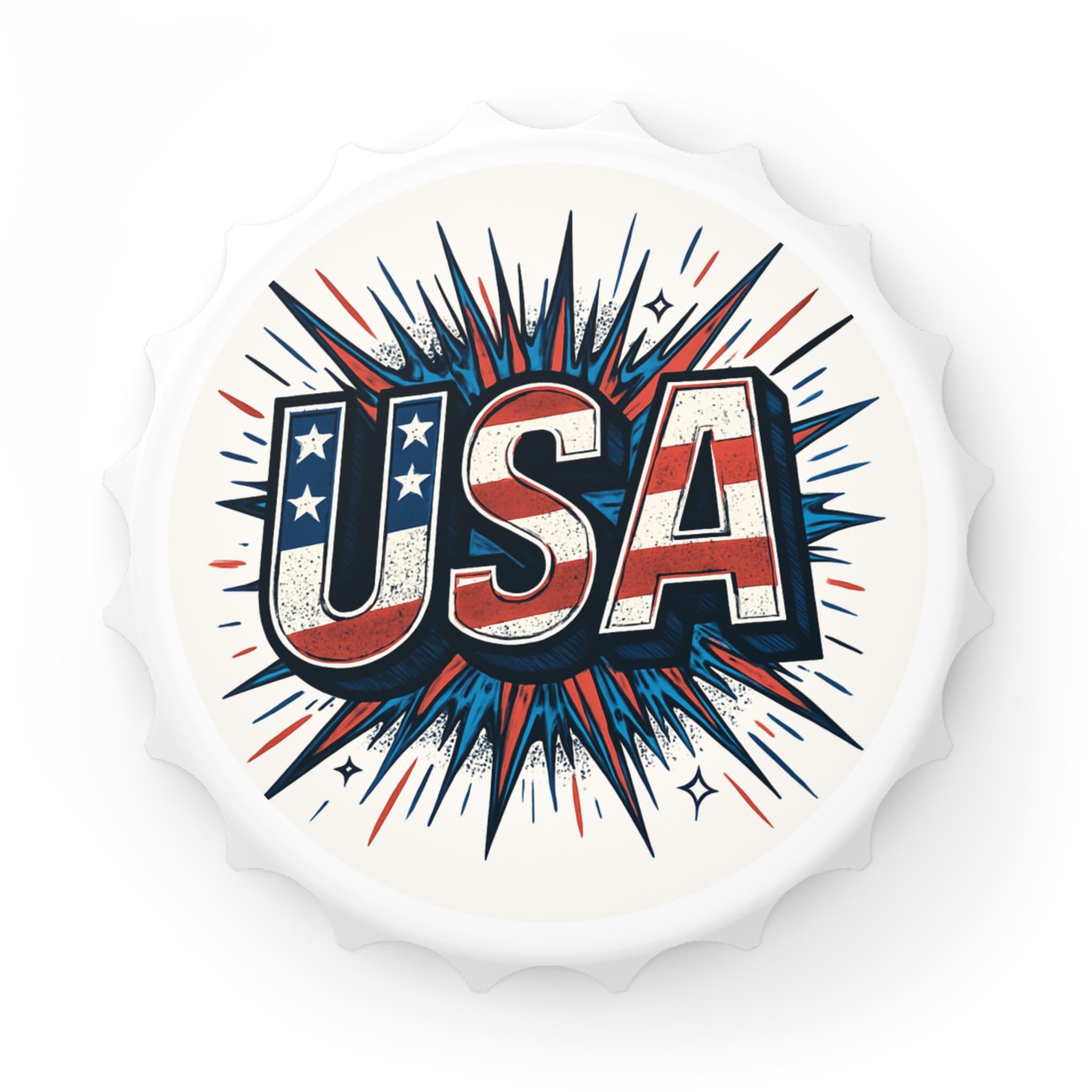 USA-Themed Bottle Opener, Gift for Beer Lovers, Patriotic Gift, Fourth of July Decor, BBQ Accessories, Man Cave Decor