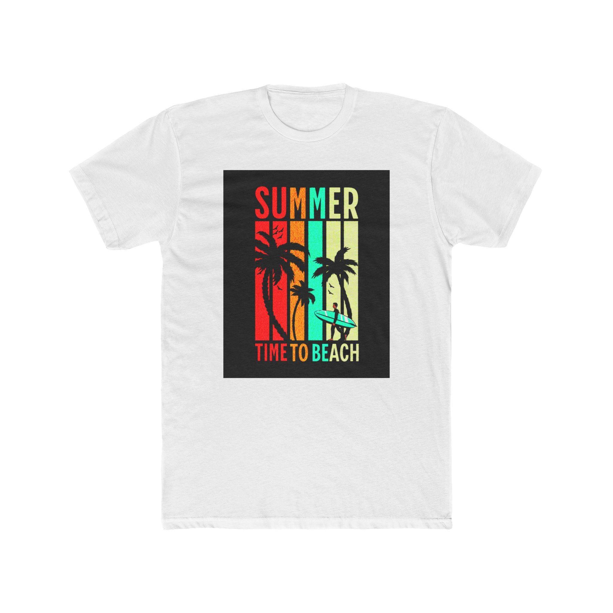 Summer Vibes Unisex Cotton Crew Tee | Beach Shirt, Vacation T-Shirt, Gift for Surfing Lovers, Casual Summer Wear, Relaxed Fit Tee
