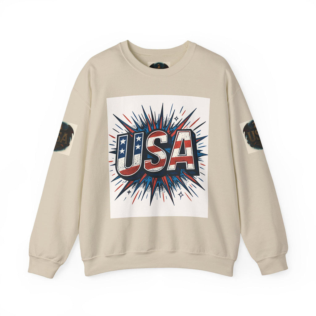 Patriotic Cartoon Sweatshirt for Kids and Adults | USA Crewneck, Perfect for 4th of July & Memorial Day, Trendy Fashion, Gift Idea