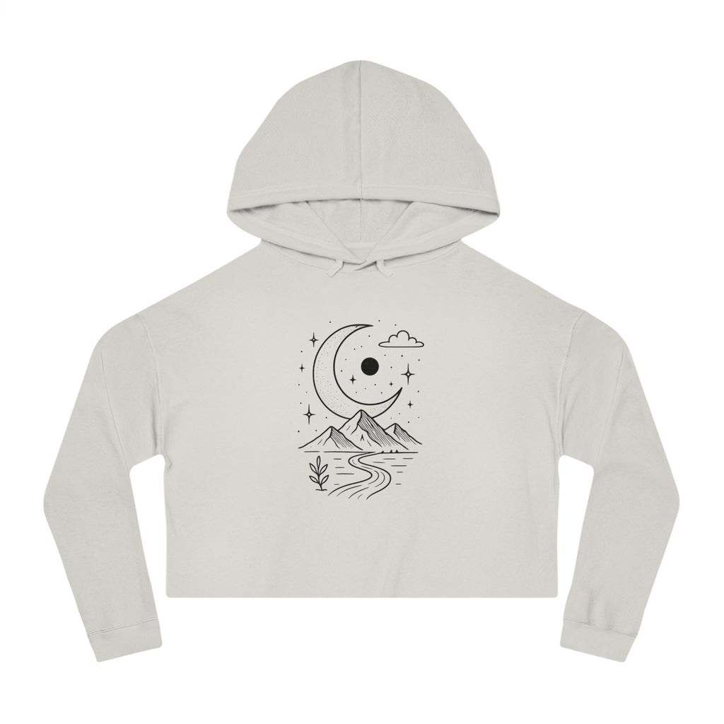 Moonlit Fox Women's Cropped Hoodie | Cozy Sweatshirt for Nature Lovers, Festival Outfit, Gift for Her, Summer Style