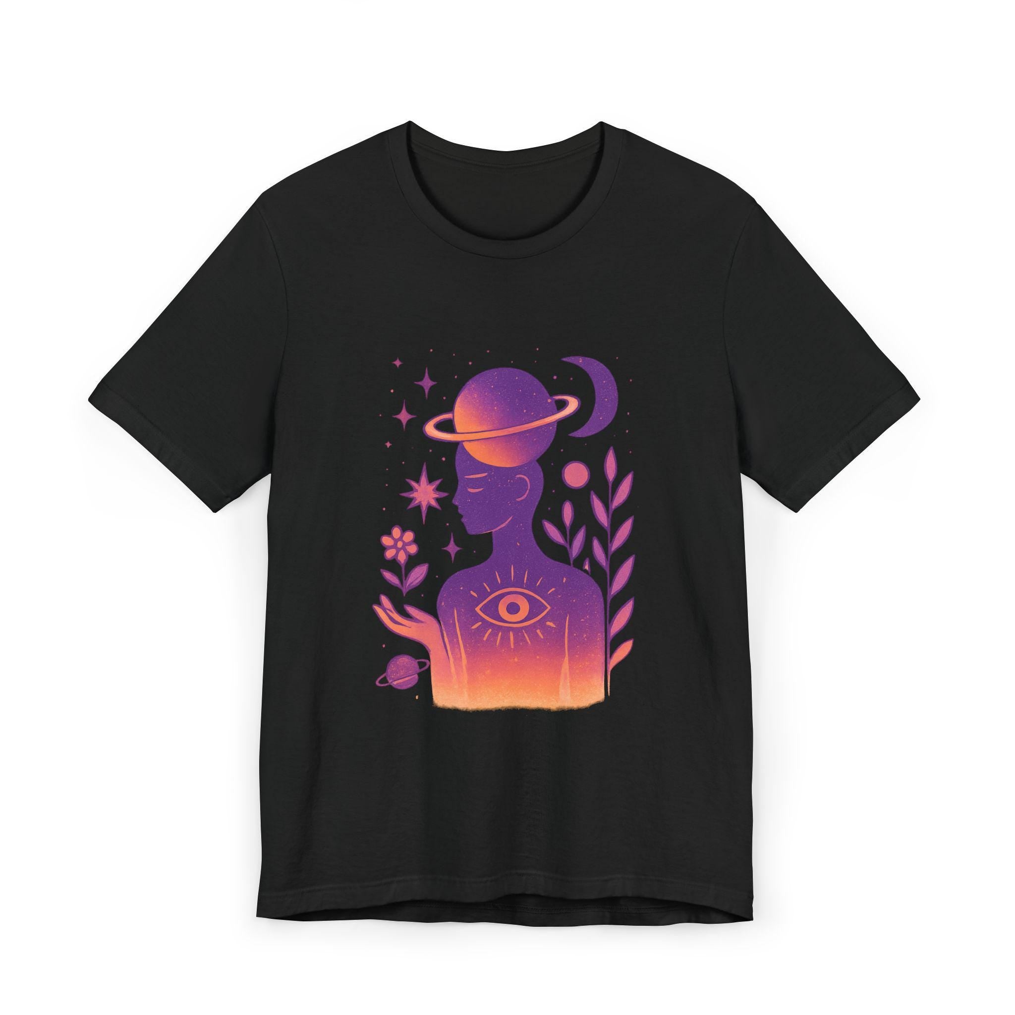 Celestial Unisex Jersey T-Shirt, Astrology Tee, Spiritual Fashion, Gifts for Her, Cosmic Art Shirt, Meditation Wear