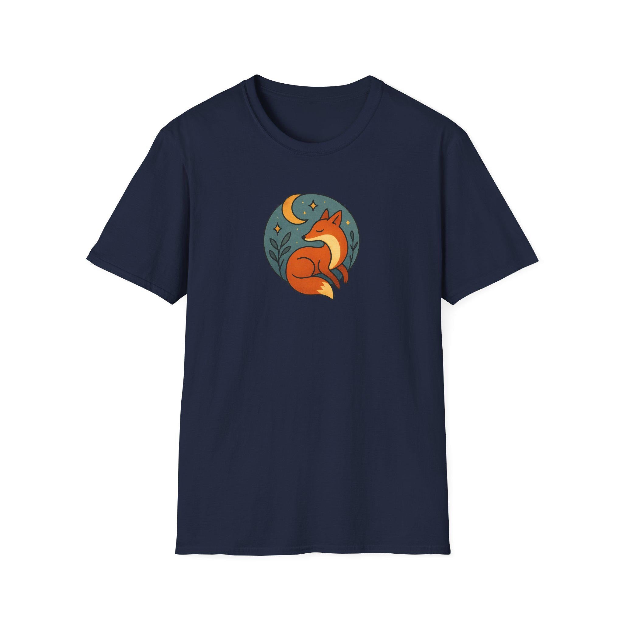 Whimsical Fox Softstyle T-Shirt for Nature Lovers, Casual Wear, Gift for Her, Animal Lover Tee, Eco-Friendly Apparel