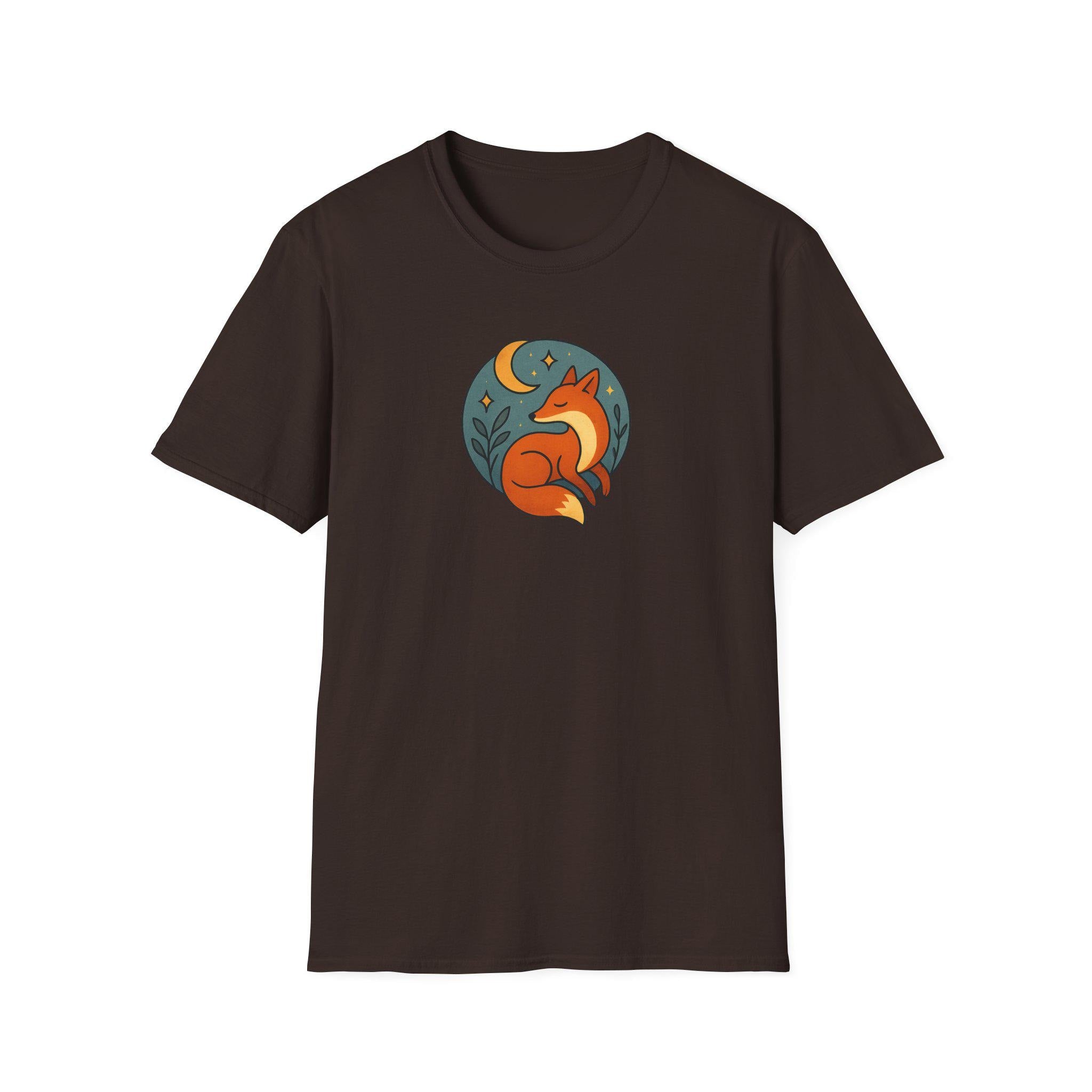 Whimsical Fox Softstyle T-Shirt for Nature Lovers, Casual Wear, Gift for Her, Animal Lover Tee, Eco-Friendly Apparel