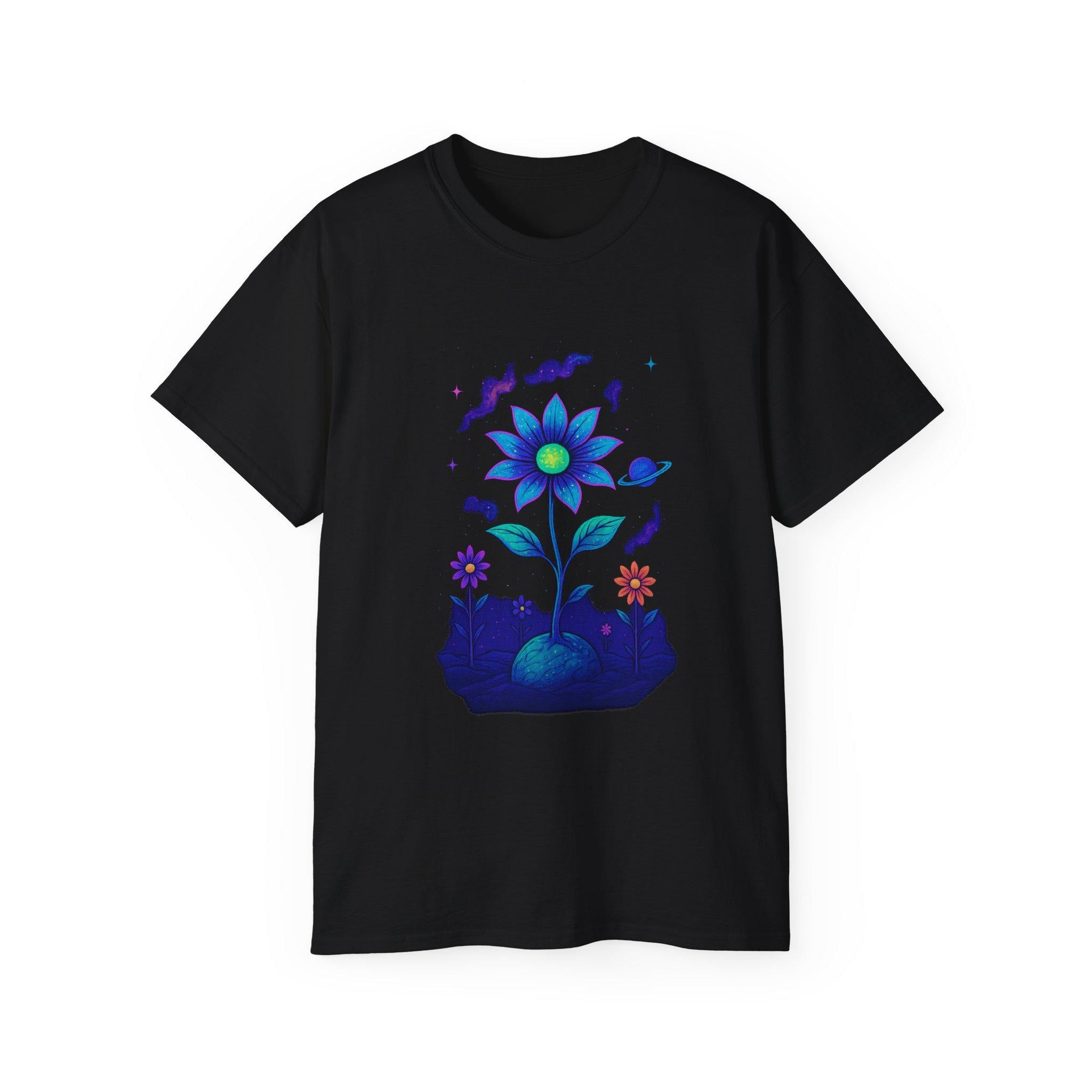 Colorful Floral Artwork Unisex Ultra Cotton Tee, Nature Design Shirt, Eco-Friendly Fashion Top, Cute Gift for Garden Lovers, Everyday Wear