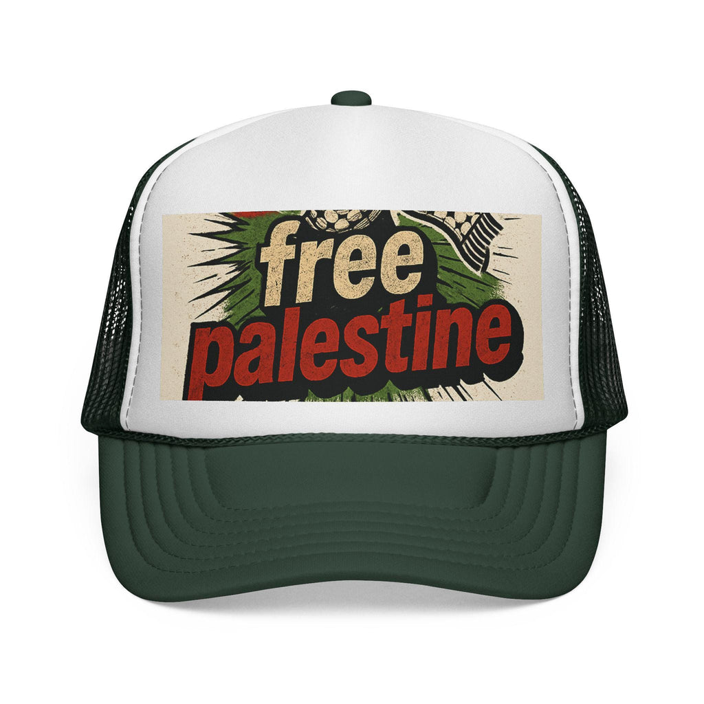 Patriotic Trucker Cap: Free Palestine, Adjustable Hat, Summer Accessory, Festival Gear, Statement Headwear