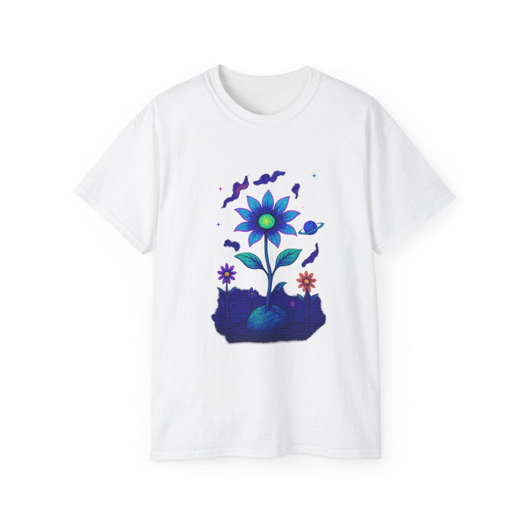 Colorful Floral Artwork Unisex Ultra Cotton Tee, Nature Design Shirt, Eco-Friendly Fashion Top, Cute Gift for Garden Lovers, Everyday Wear