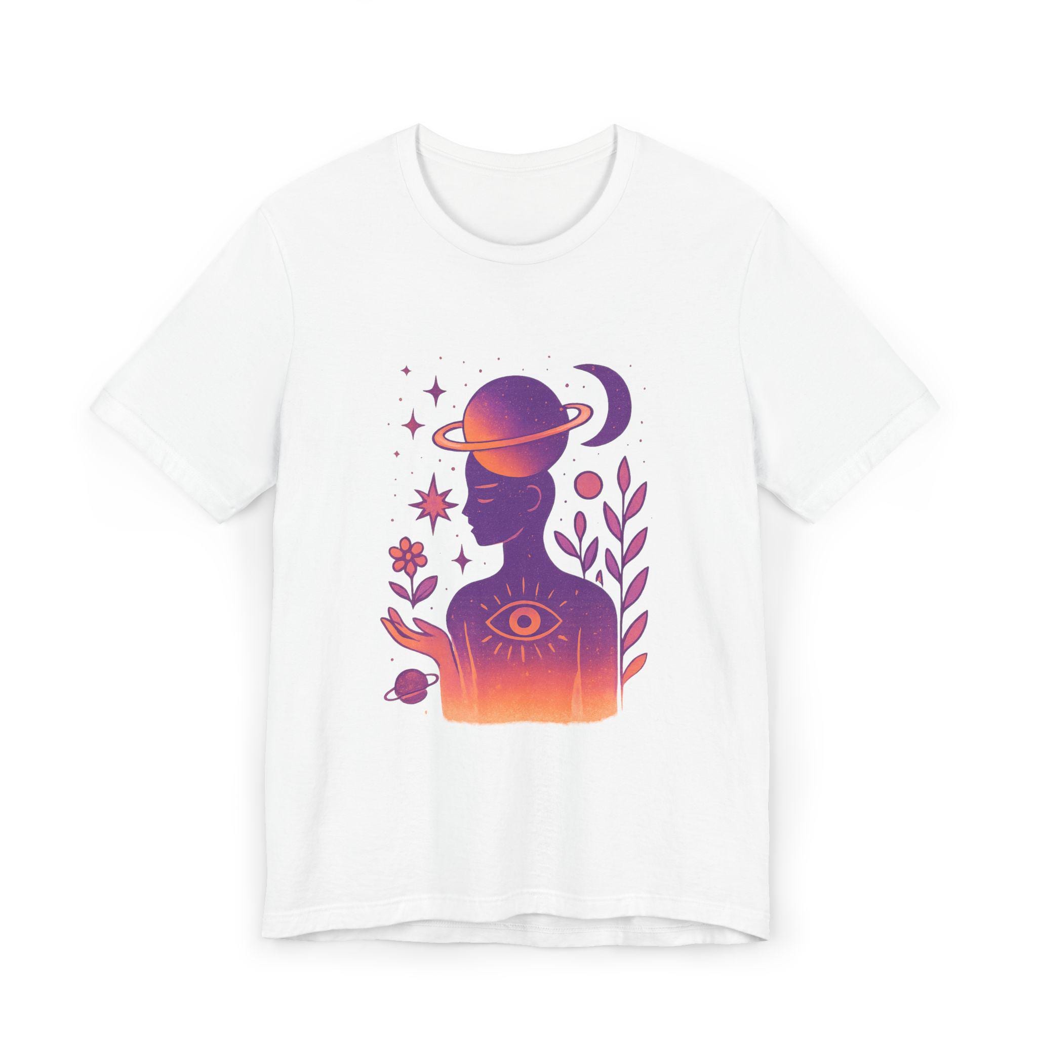 Celestial Unisex Jersey T-Shirt, Astrology Tee, Spiritual Fashion, Gifts for Her, Cosmic Art Shirt, Meditation Wear