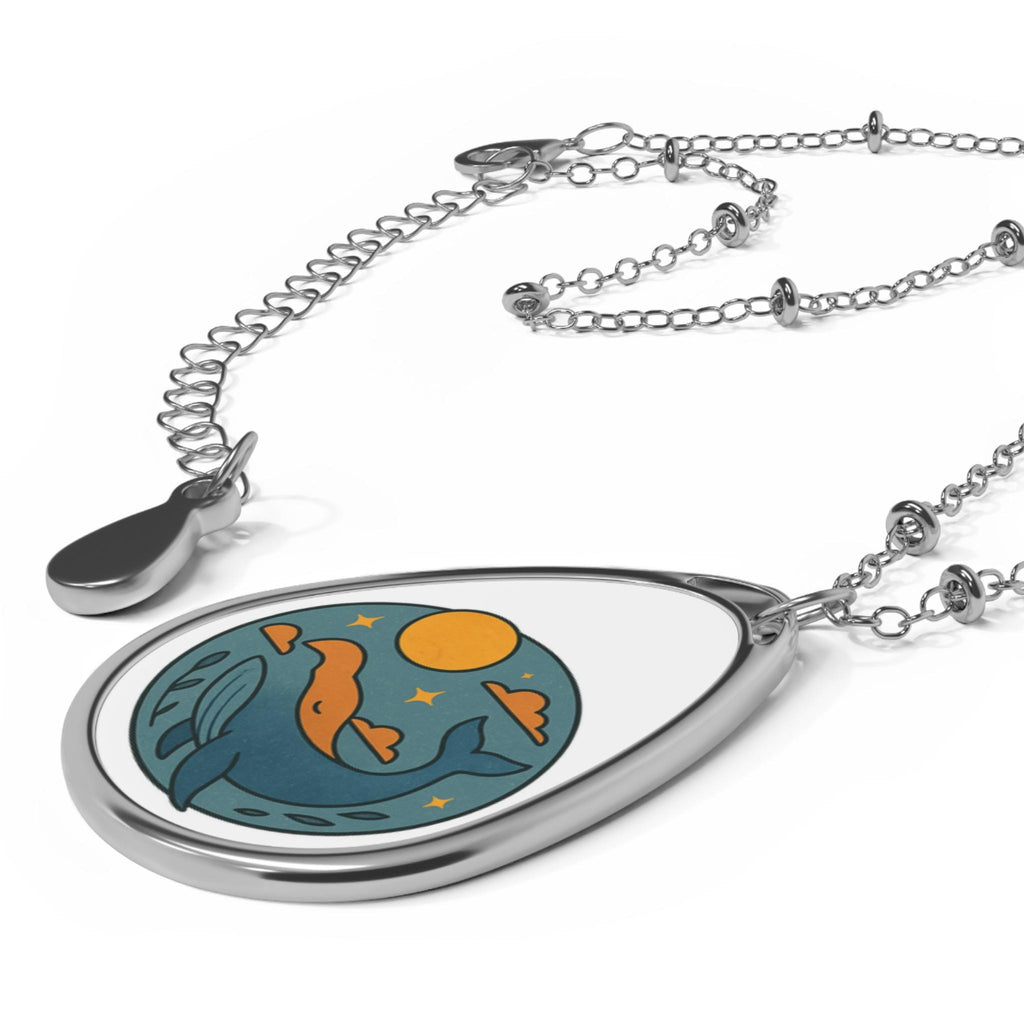 Oceanscape Pendant Necklace, Nature Jewelry, Whale Necklace, Ocean Lover Gift, Beach Vacation Jewelry