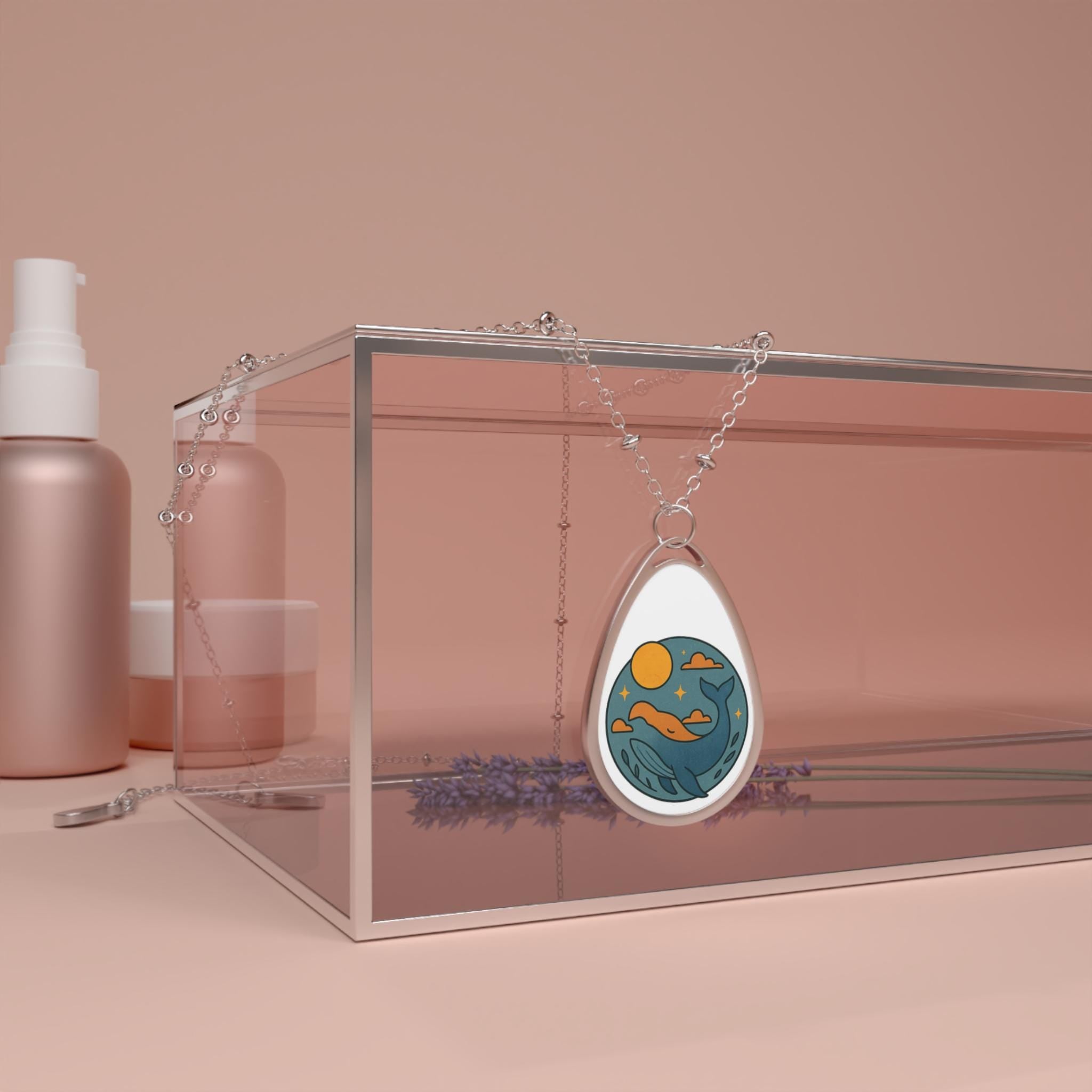 Oceanscape Pendant Necklace, Nature Jewelry, Whale Necklace, Ocean Lover Gift, Beach Vacation Jewelry