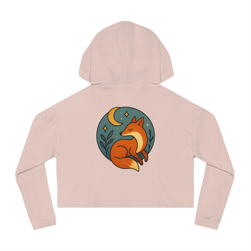 Moonlit Fox Women's Cropped Hoodie | Cozy Sweatshirt for Nature Lovers, Festival Outfit, Gift for Her, Summer Style
