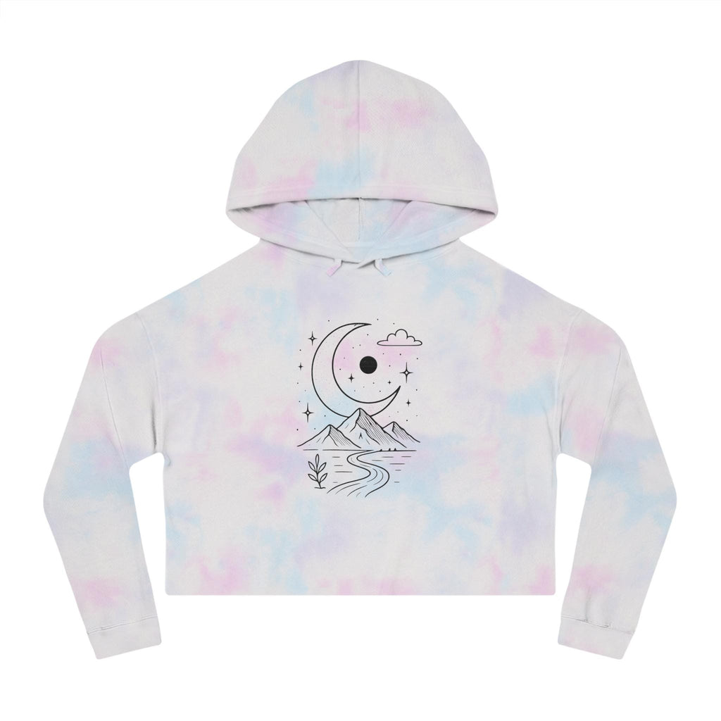 Moonlit Fox Women's Cropped Hoodie | Cozy Sweatshirt for Nature Lovers, Festival Outfit, Gift for Her, Summer Style