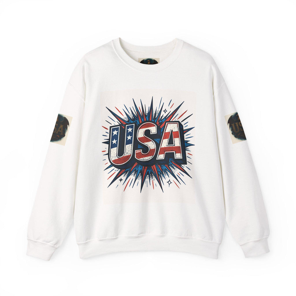 Patriotic Cartoon Sweatshirt for Kids and Adults | USA Crewneck, Perfect for 4th of July & Memorial Day, Trendy Fashion, Gift Idea