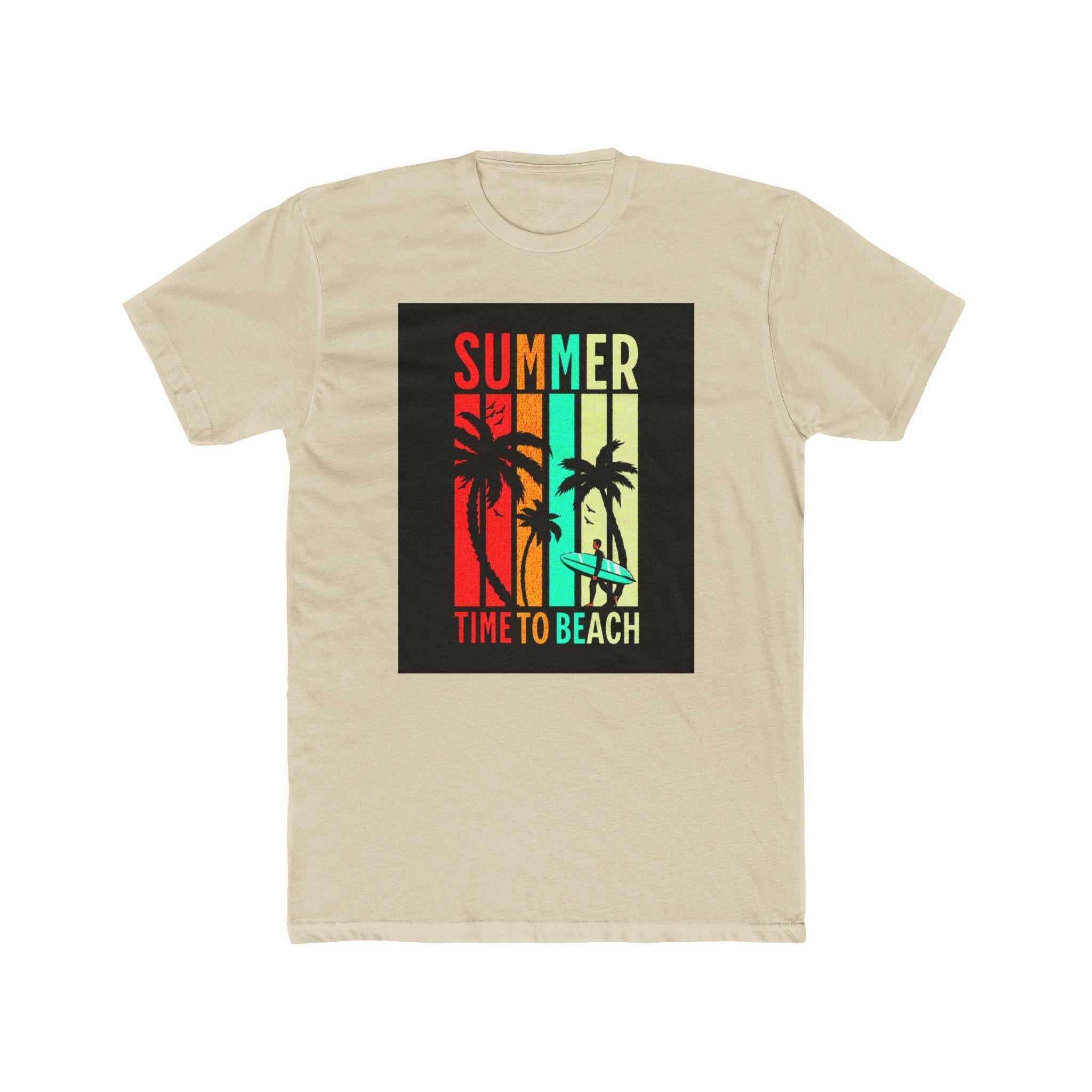 Summer Vibes Unisex Cotton Crew Tee | Beach Shirt, Vacation T-Shirt, Gift for Surfing Lovers, Casual Summer Wear, Relaxed Fit Tee