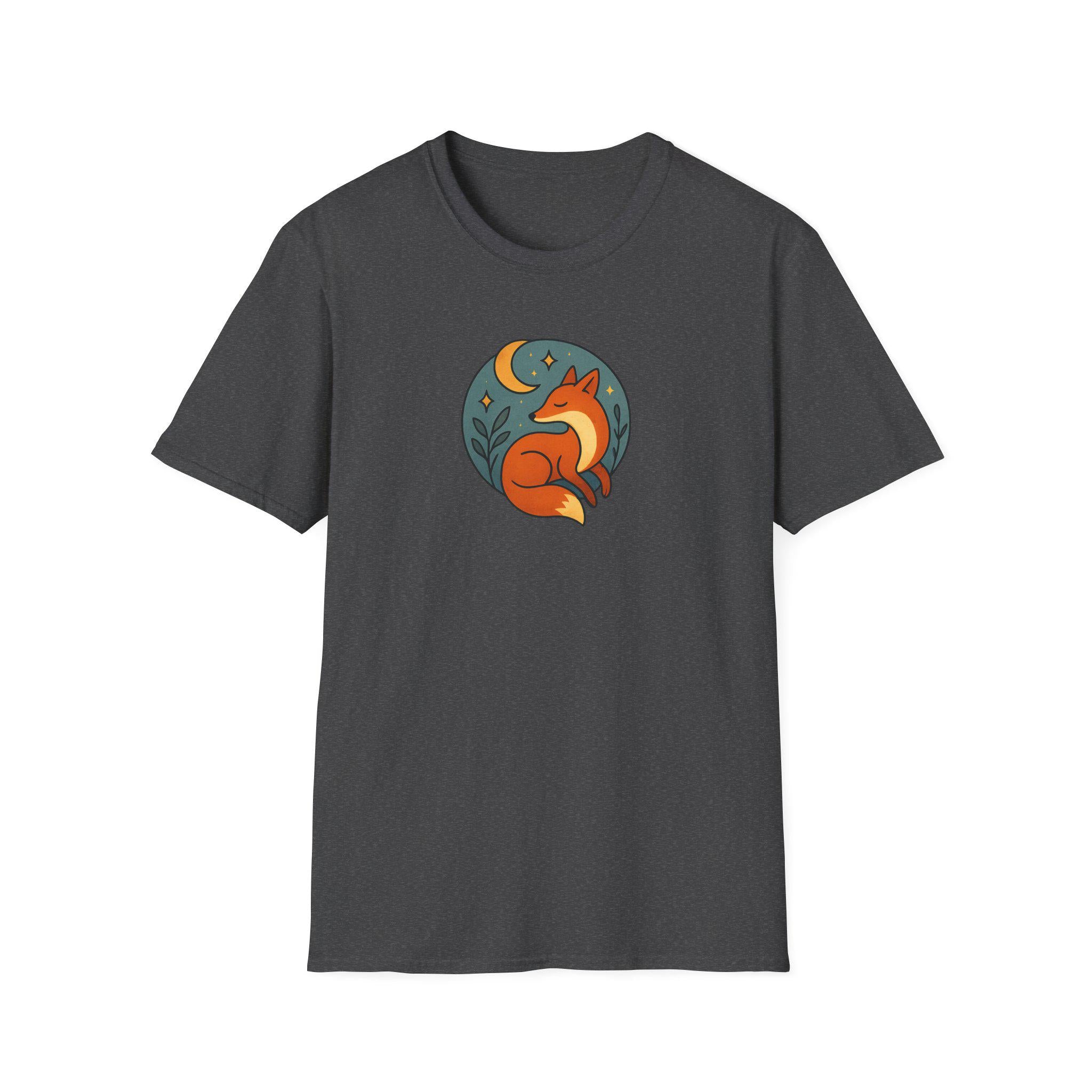 Whimsical Fox Softstyle T-Shirt for Nature Lovers, Casual Wear, Gift for Her, Animal Lover Tee, Eco-Friendly Apparel