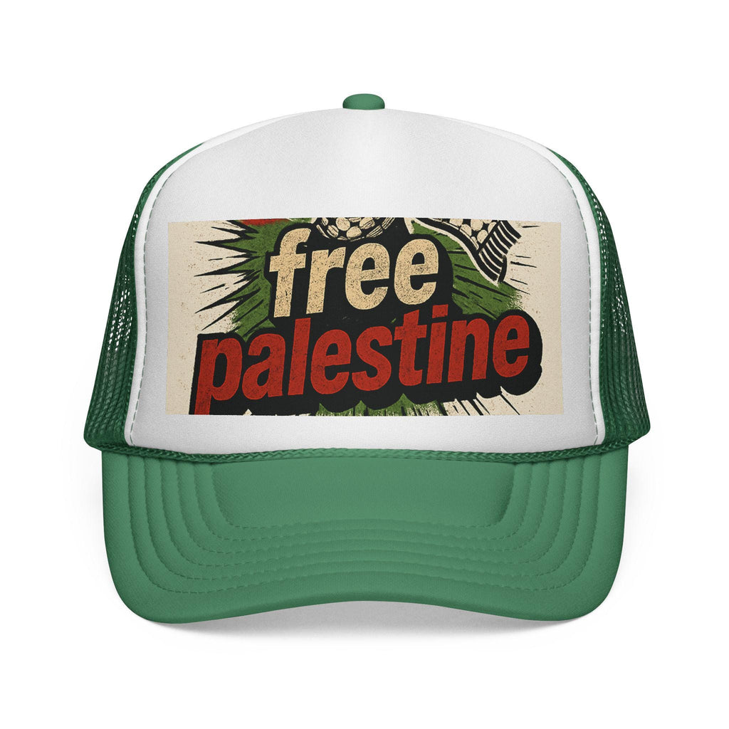 Patriotic Trucker Cap: Free Palestine, Adjustable Hat, Summer Accessory, Festival Gear, Statement Headwear