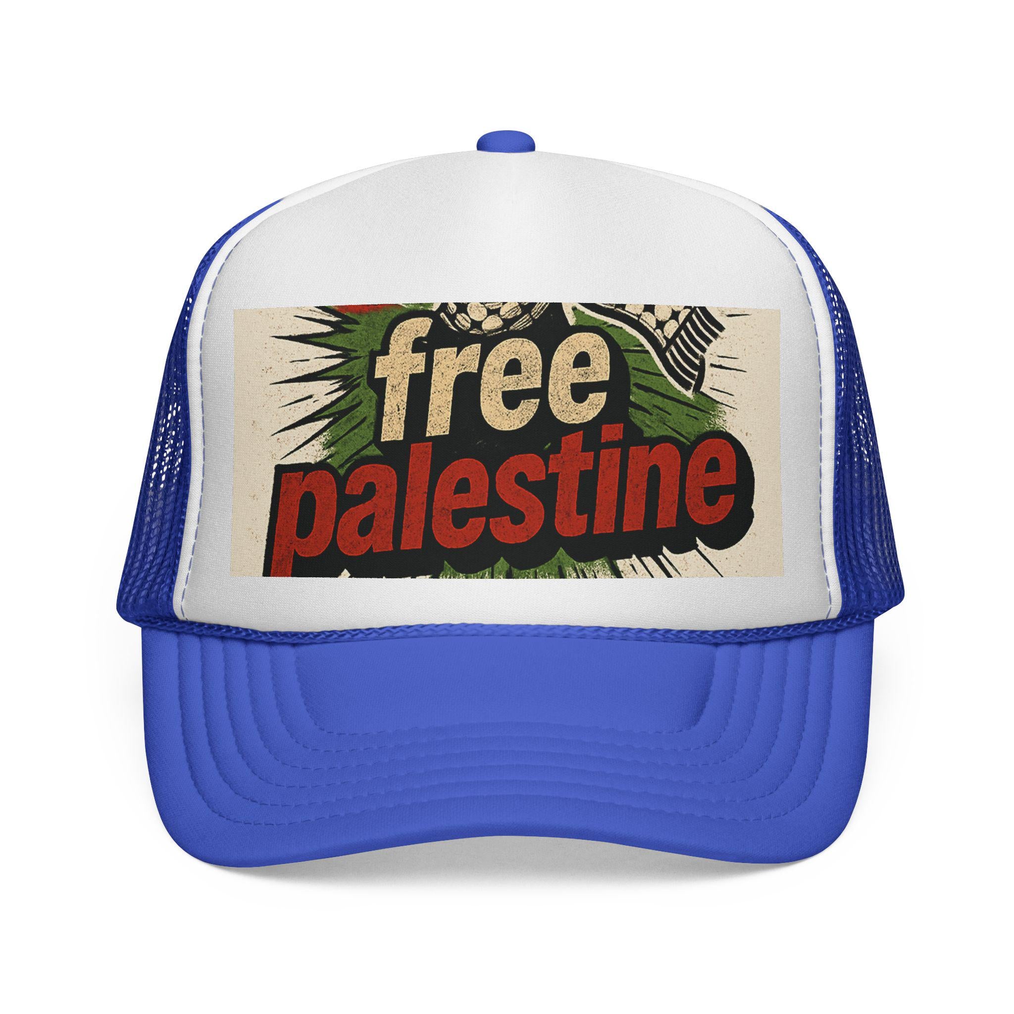Patriotic Trucker Cap: Free Palestine, Adjustable Hat, Summer Accessory, Festival Gear, Statement Headwear