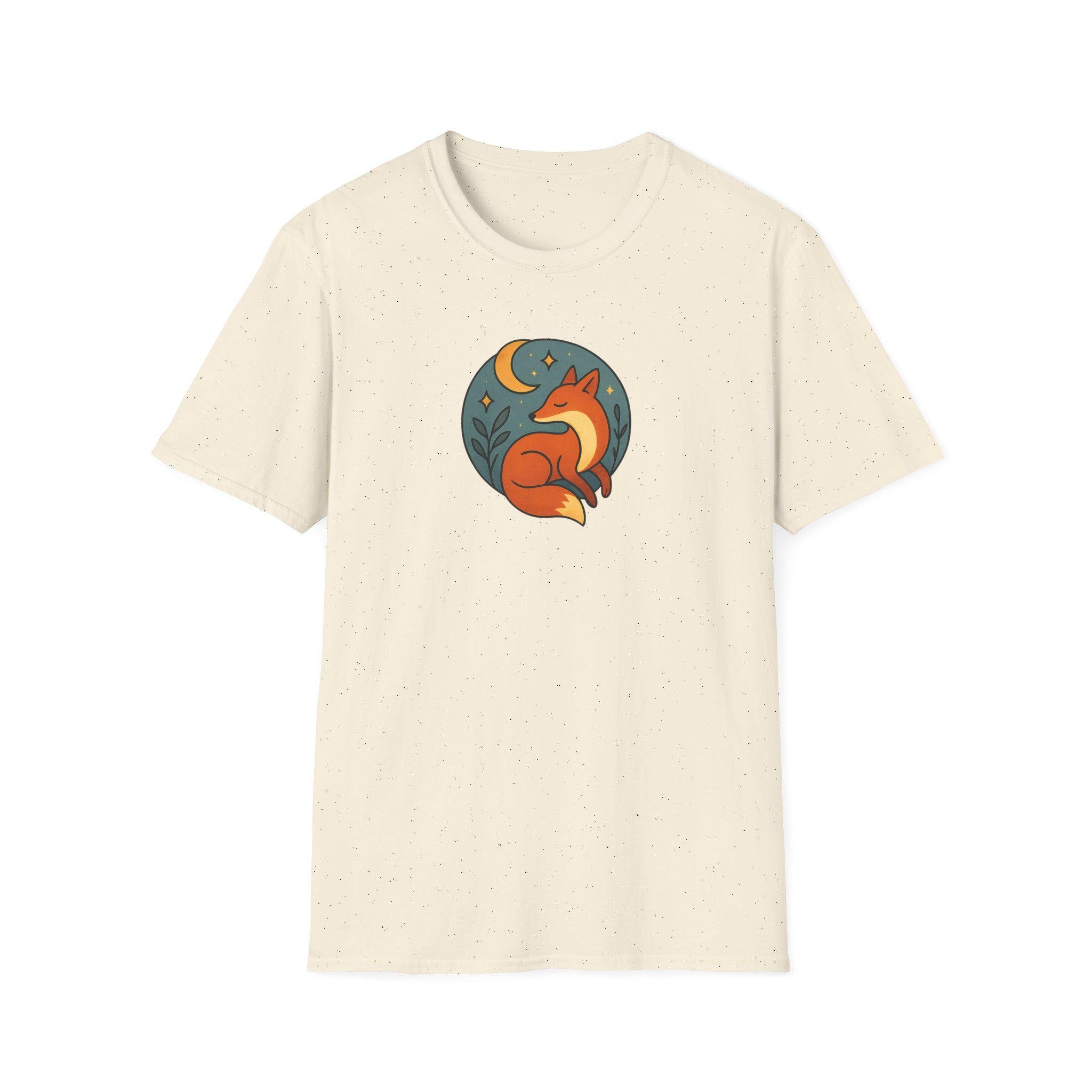 Whimsical Fox Softstyle T-Shirt for Nature Lovers, Casual Wear, Gift for Her, Animal Lover Tee, Eco-Friendly Apparel