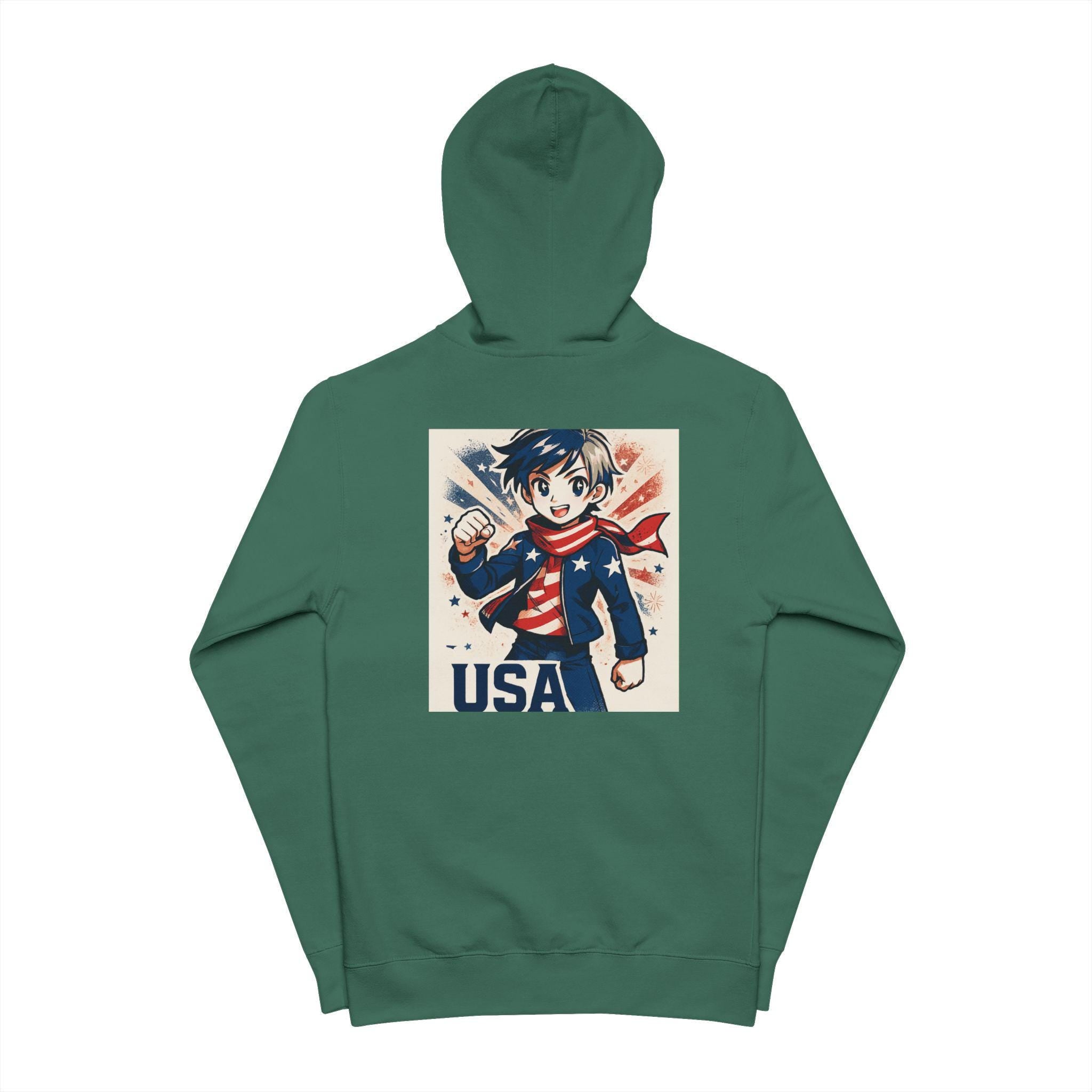 Patriotic USA Unisex Fleece Zip Up Hoodie | Perfect for 4th of July, Independence Day, Casual Wear, Gift Idea, Cozy Style