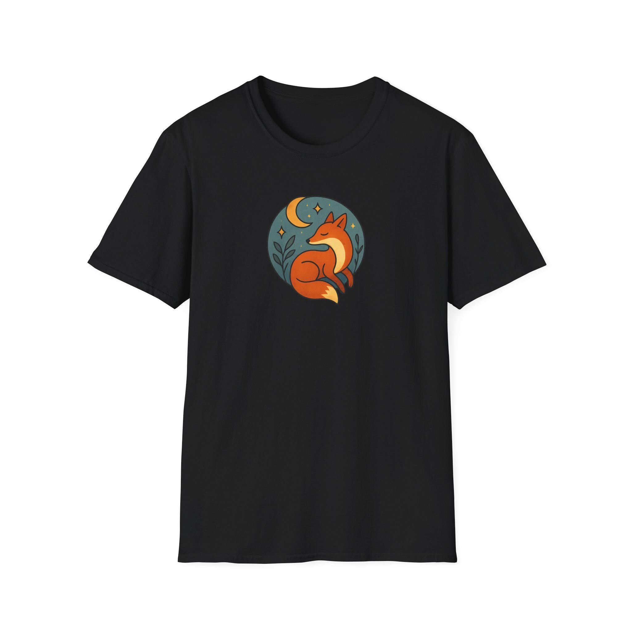 Whimsical Fox Softstyle T-Shirt for Nature Lovers, Casual Wear, Gift for Her, Animal Lover Tee, Eco-Friendly Apparel